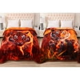 thumbnail image 1 of JML 3 Ply Reversible Fleece Comforter for Winter 85"x93" 8lbs Tiger, 1 of 5