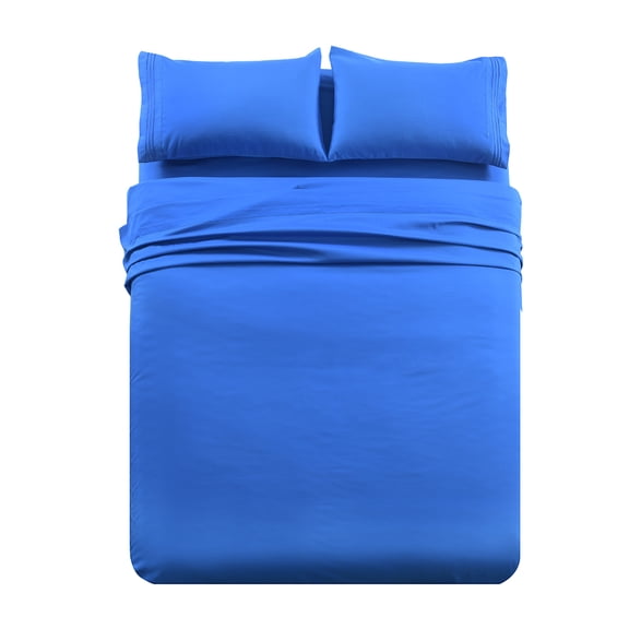 JML 4 Piece King Bed Sheet Set - Brushed Microfiber - Wrinkle Resistant & Unfading,Blue