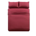 thumbnail image 1 of JML 4 Piece King Bed Sheet Set - Brushed Microfiber - Wrinkle Resistant & Unfading,Burgundy, 1 of 5