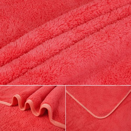 JML 6 Pack Plush Fleece Towel Set Coral 2 Pack 2-Piece