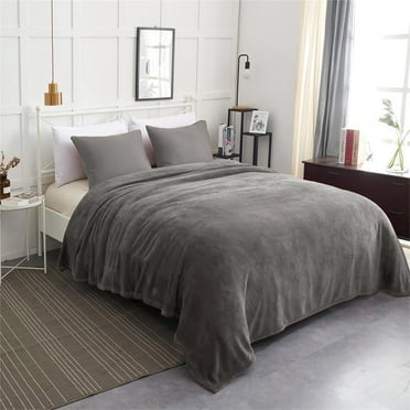 JML All-Season Lightweight Warm Fleece Bed Blanket, Gray, King