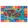 thumbnail image 1 of JML Area Rugs 4'x6', Kids Playmat Rugs, Educational Learning Area Rugs for Playing, Children Carpet for Kids Bedroom Playroom Classroom,USA Cartoon Map, Collection ABC, 1 of 5