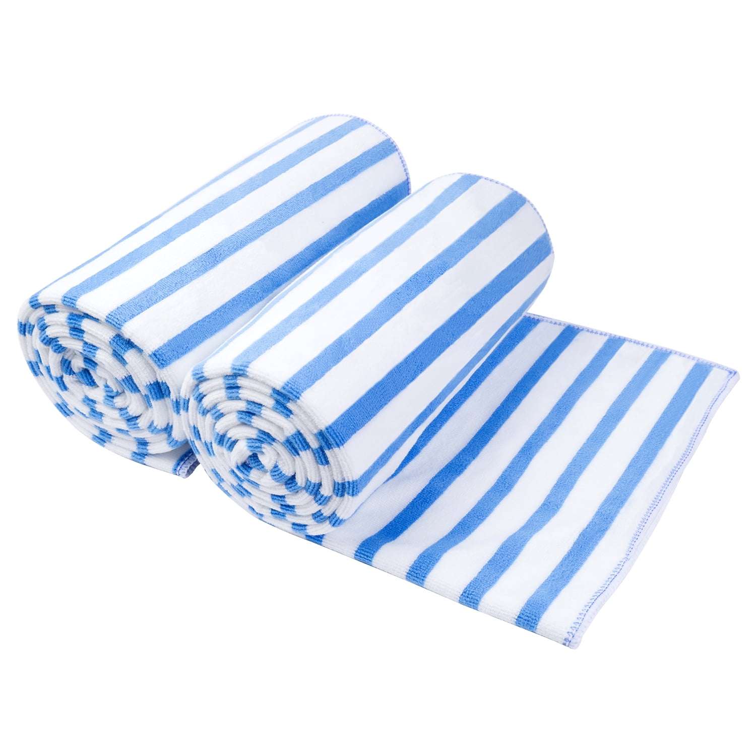 JML Bath Towel Set 2 Pack (30" x 60") - Extra Absorbent, Fast Drying, Blue Microfiber Towels