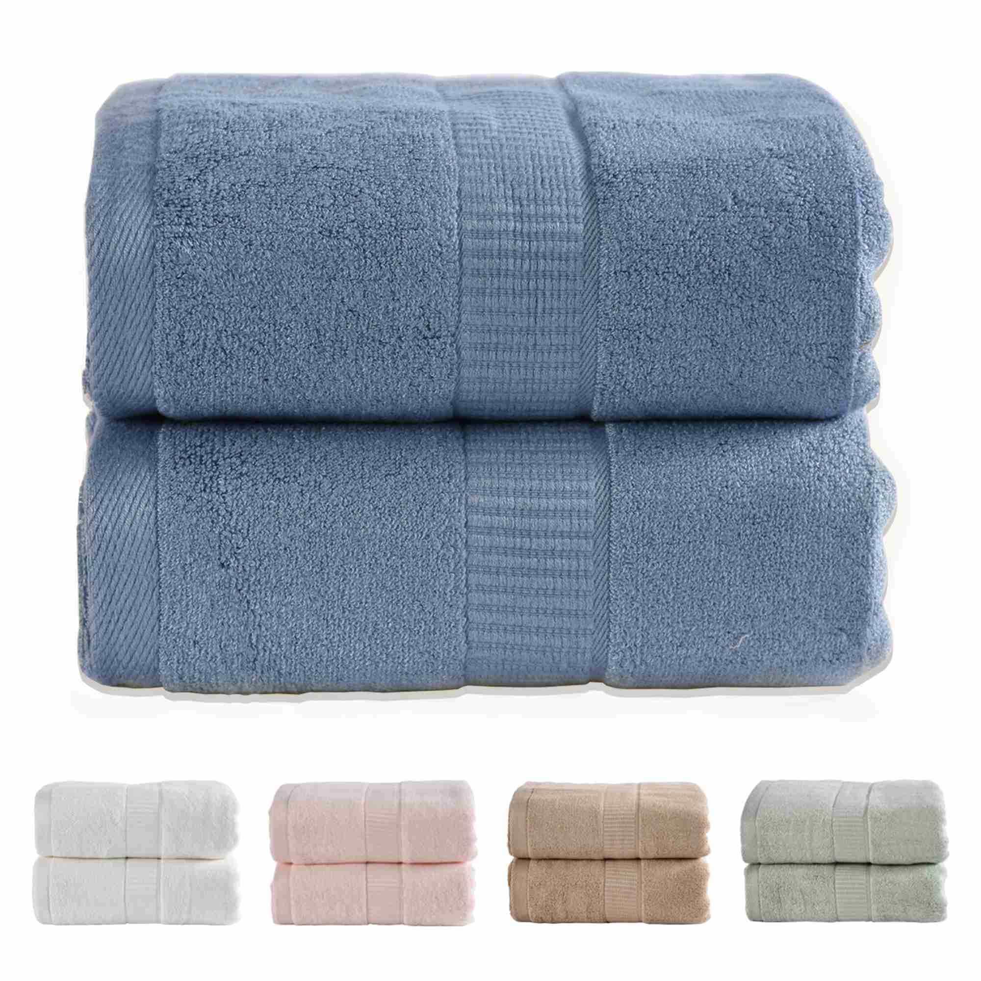 JML Bath Towel Sets, 2 Piece Bamboo Towels, Ultra Soft Touch and Absorbent Towels 27 x 55 inches (Tan)