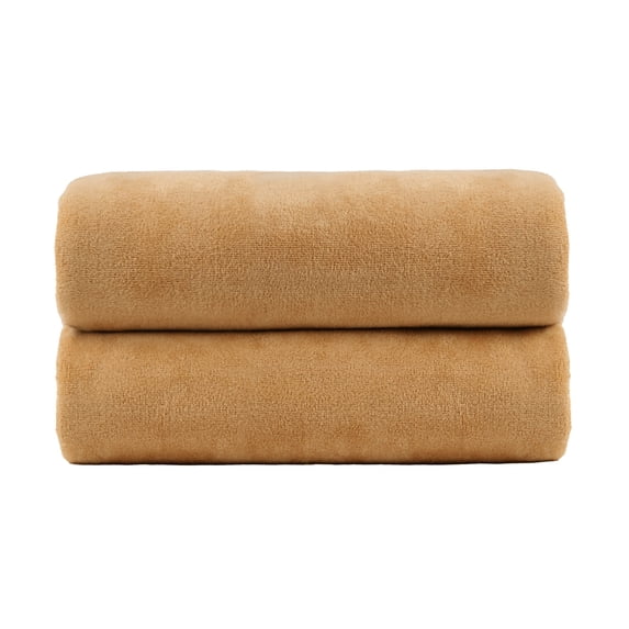 JML Bath Towels 2 Pack,30" x 60",Microfiber Absorbent Fast Drying Super Soft Beach Towels, Dark Yellow