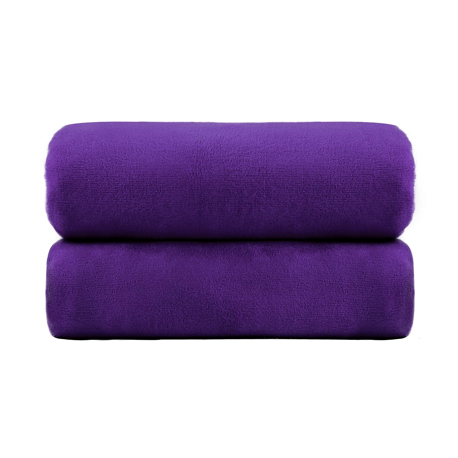 JML Bath Towels 2 Pack,30" x 60",Microfiber Absorbent Fast Drying Super Soft Beach Towels, Violet