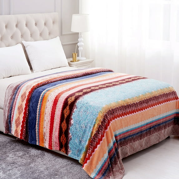 JML Bedding All Seasons Lightweight Cozy Flannel Plush Fleece Blanket for Bed Sofa,Beauty Pattern Printed,King, NewHouse Culture