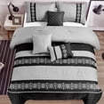 thumbnail image 1 of JML Cal King Comforter Set 7 piece,Soft Microfiber Embroidery Design Comforter Bed in A Bag, 1 of 5