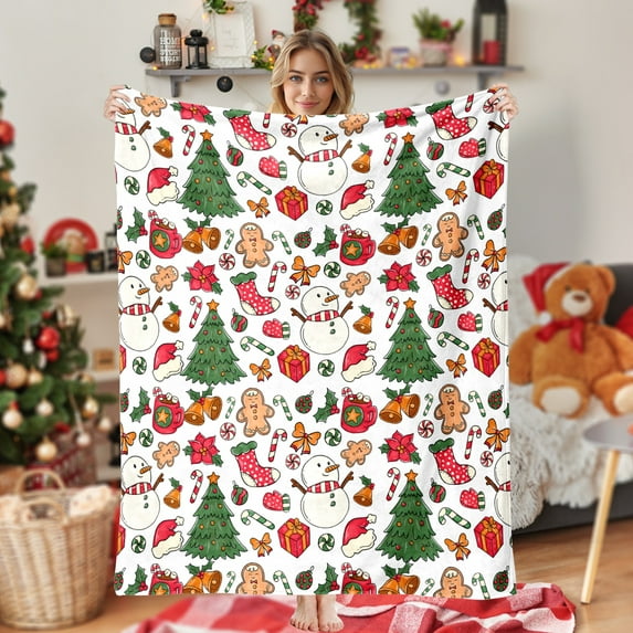 JML Christmas Blanket, Soft Throw Blanket, 30"x40", Lightweight Plush Holiday Blanket for Home Decor, Christmas Gifts for Adults and Couples
