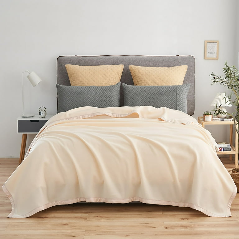 JML Contemporary Almond Cream Beige Satin, Fleece Reversible Bed