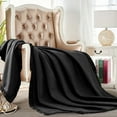 thumbnail image 1 of JML Contemporary Black Satin, Fleece Reversible Bed Blanket Twin, 1 of 5