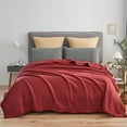 thumbnail image 1 of JML Contemporary Burgundy Red Satin, Fleece Reversible Bed Blanket Queen, 1 of 5