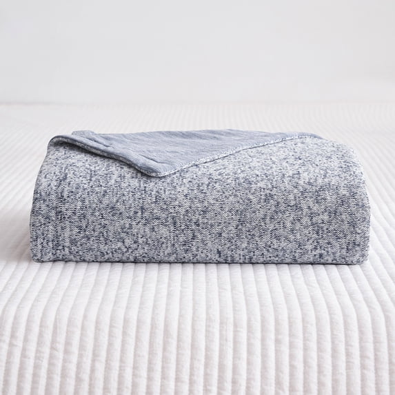 JML Cooling Blanket, Soft & Breathable Micro Knit Reversible Side Blanket, Twin, Blue