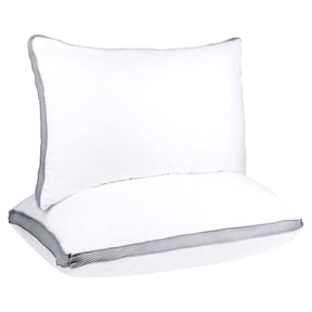 JML Cotton Queen Size Bed Pillow Set Of 2, Hypoallergenic Down Alternative Pillow