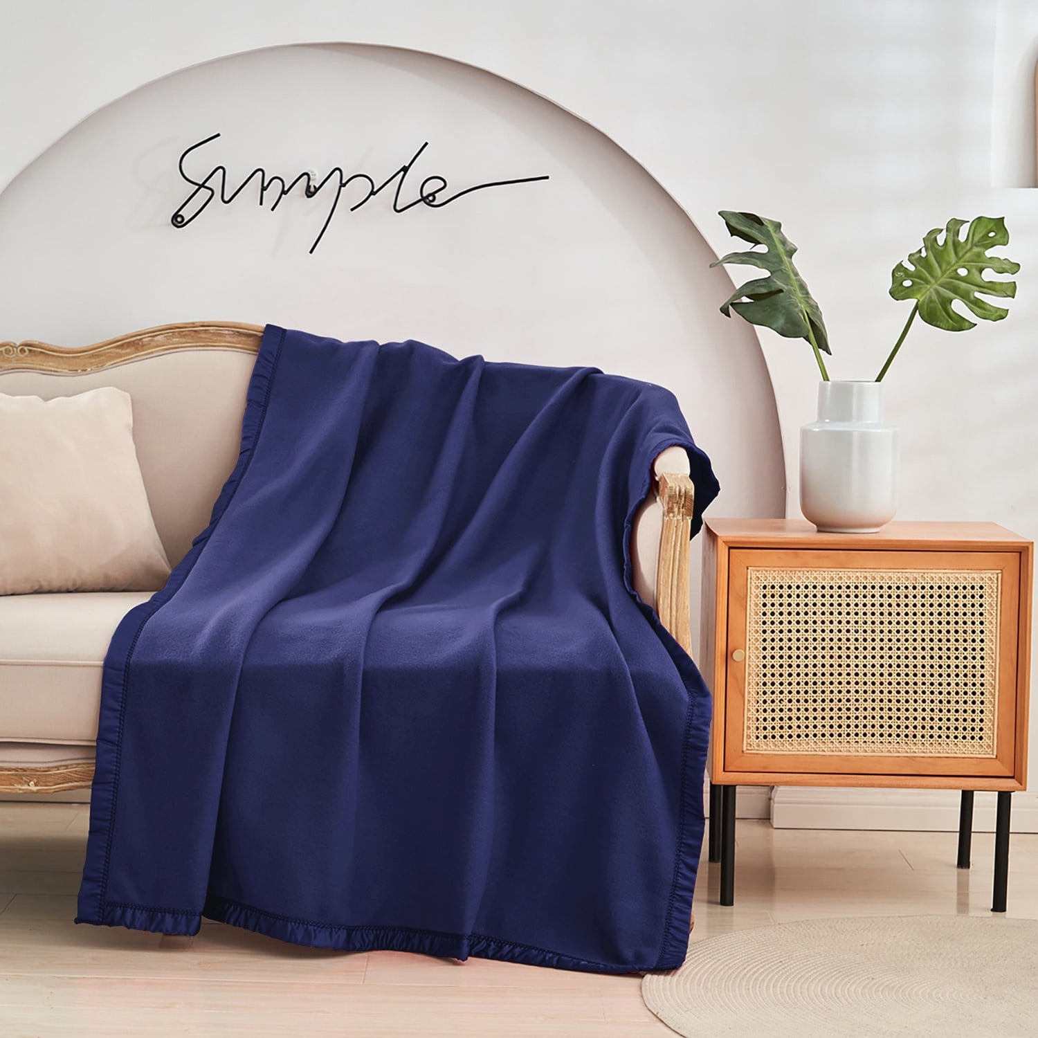 JML Cozy Soft Fleece Bed Blanket With Satin Binding Edges,Twin Blanket for Couch & Sofa,60"x80"