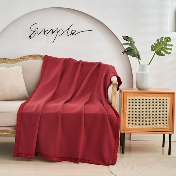 JML Cozy Soft Fleece Throw Blanket With Satin Binding Edges,Throw Blanket for Couch & Sofa,50"x60"