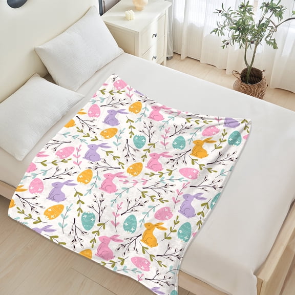 JML Custom Fleece Throw Blanket for Easter - Soft Printed Throw Blanket, Fuzzy Blankets & Throws 30x40 Inches