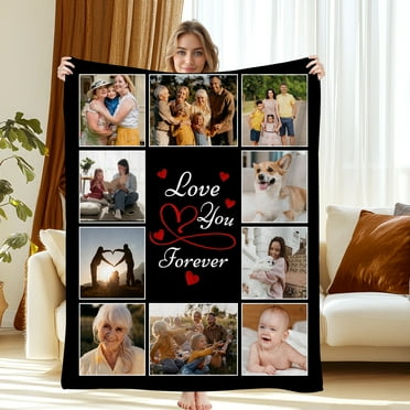 JML Custom Soft Flannel Blanket - Personalized Photo & Text Throw, Multiple Sizes for Kids, Pets, & Adults