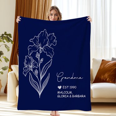 Personalized Throw Blanket, Custom Blanket with Name, Customized Flannel Blanket for Kids, Christmas Blanket Gifts for Teen Girls and Boys