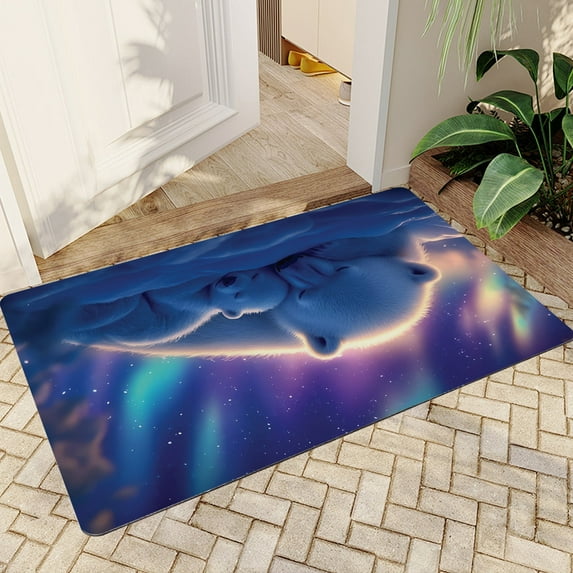 JML Doormat, Non-Slip Indoor Outdoor Rug Mats for Porch Entry Way, Floor Mat for Bathroom/Kitchen, (16"x24") - Polar Bears