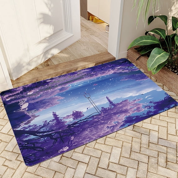 JML Doormat, Non-Slip Indoor Outdoor Rug Mats for Porch Entry Way, Floor Mat for Bathroom/Kitchen, (20"x32") - Lavender Blossoms