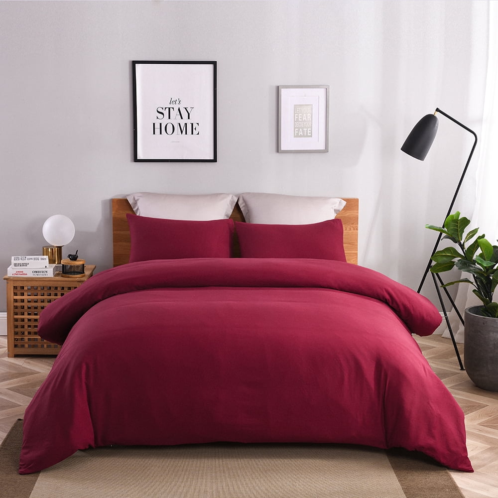JML Duvet Cover Set 3-Piece Washed Microfiber Duvet Cover & 2 Pillowcases, Queen