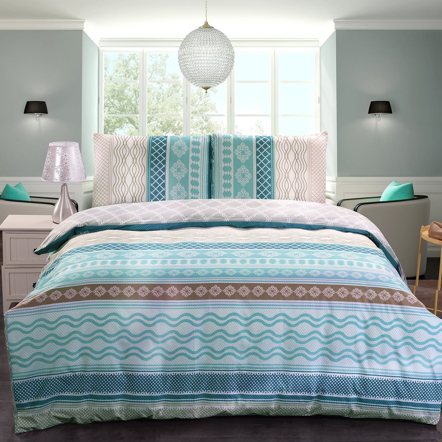 JML Duvet Cover Set Queen 3 Piece - Comforter Cover with Zipper Closure and 2 Pillowcases