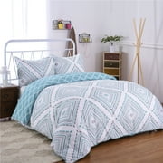 JML Duvet Cover Set Queen Size 3 Piece With Zipper Closure, Microfiber Comforter Cover Set