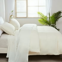 JML Duvet Set 3-Piece Washed Microfiber Duvet Cover & 1 Pillowcase, Twin, Solid Print