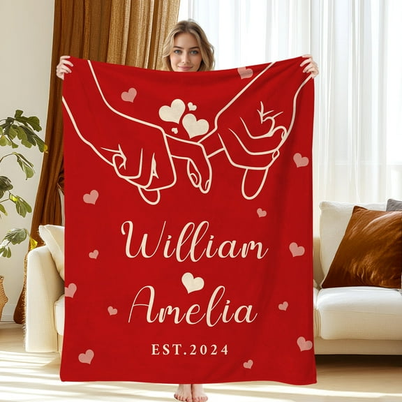 JML Eternal Bliss Custom Blanket,Personalized Blanket and Throw Gift With Text For Newly Married Couple,USA Printed, Express Shipping