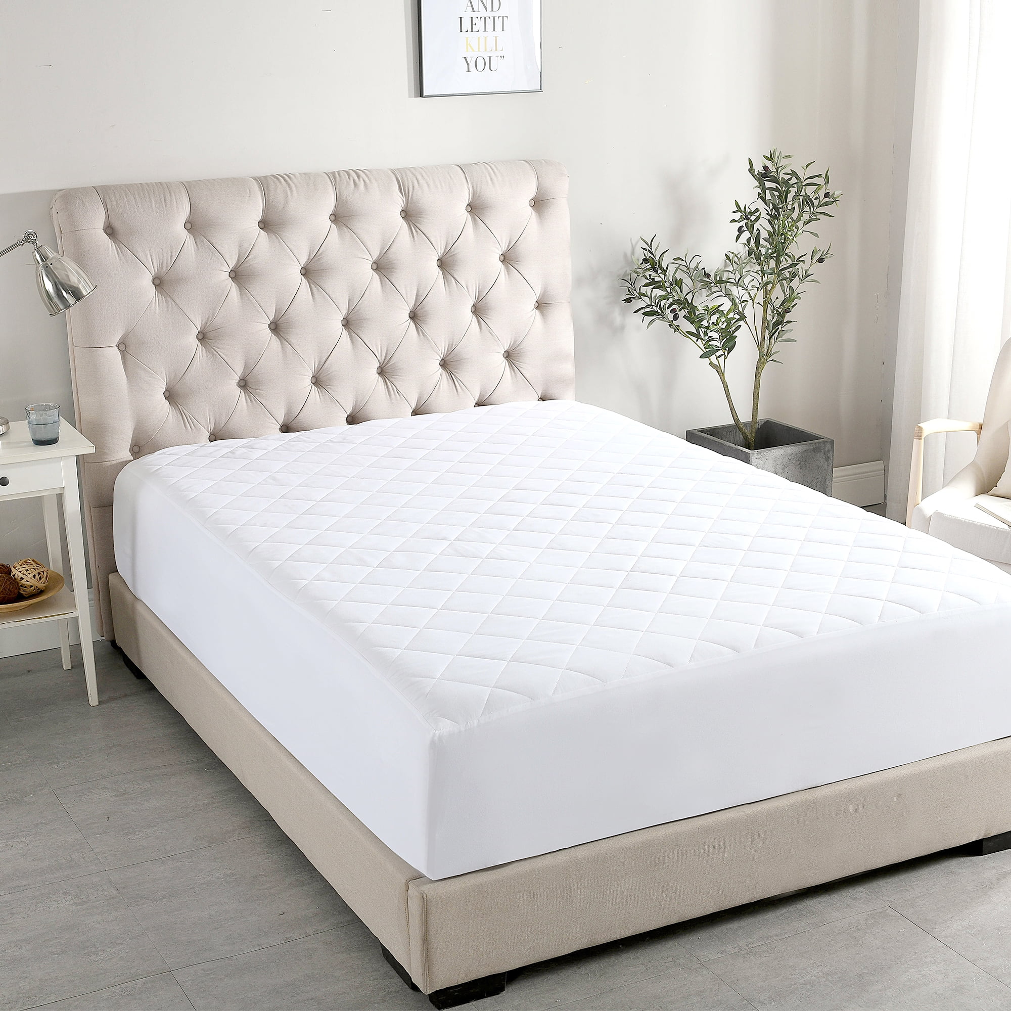 JML Fitted Mattress Pad Cover for Twin Bed -Quilted Mattress Protector 16"Deep Pocket
