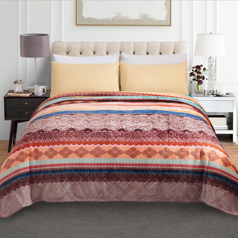 JML Flannel Fleece Blanket King Size (90"x102"),Lightweight Cozy Warm