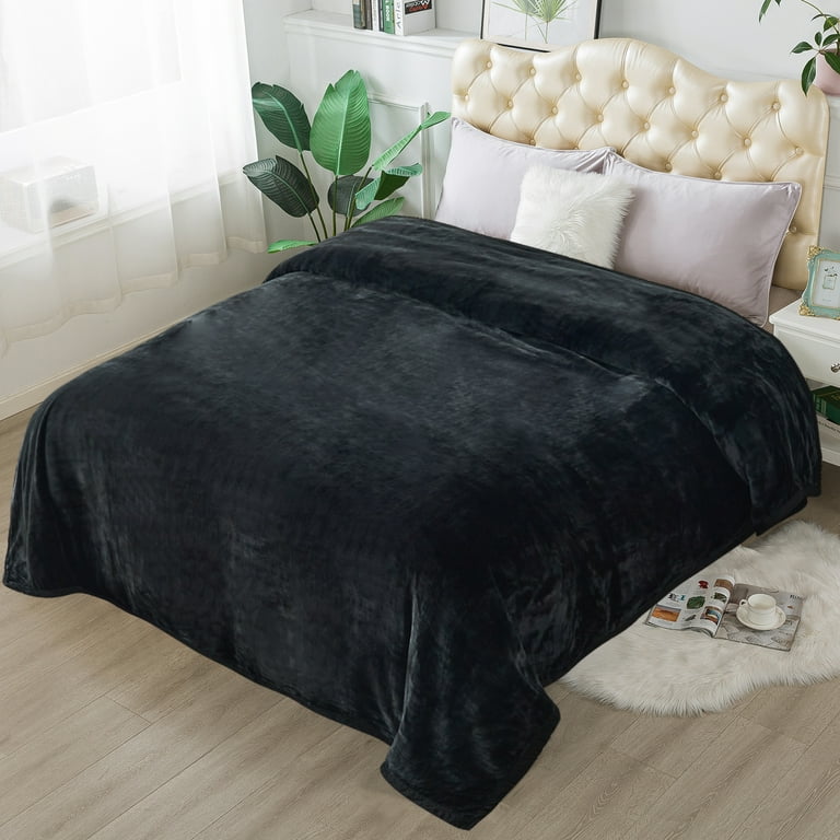 Black fleece blanket queen 2025