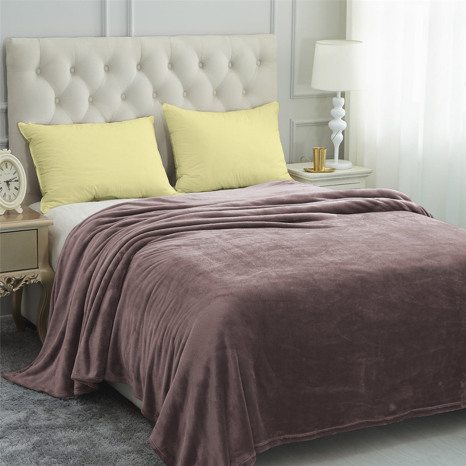 JML Fleece Bed Blankets King Pink - Soft Lightweight Plush Cozy Blanket Microfiber, 79"X89"