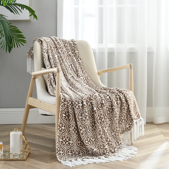 JML Fleece Soft Cozy Plush Throw Blanket, Brown, Standard Throw