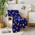 thumbnail image 1 of JML Fleece Throw Blanket Soft Cozy Plush Nap Blanket,50"x60", Navy Star, 1 of 6