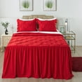 thumbnail image 1 of JML Full Ruffle Skirt Bedspread Set 4 Piece, Pintuck Coverlet with Shams and Area Rugs, 1 of 7