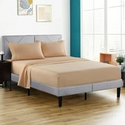 JML Full Sheet Set - Soft Brushed Microfiber Wrinkle, Fade, Stain Resistant - 4 Piece,Beige
