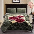 thumbnail image 1 of JML Gray, Green Microfiber Reversible Bed Blanket, King, 1 of 8