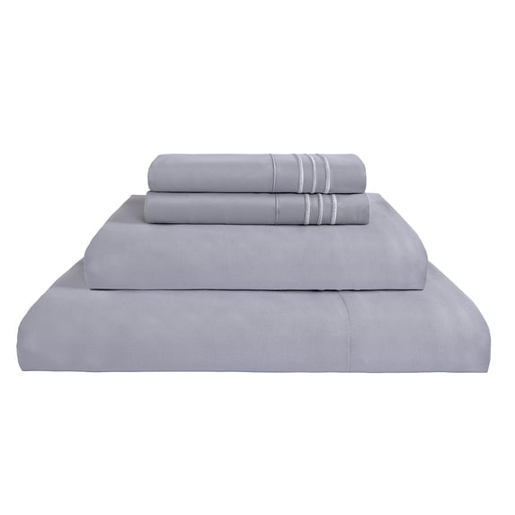 JML Grey Bed Sheet Set Full Size, Soft Brushed Microfiber Bedding Sheet Set, 4 Piece