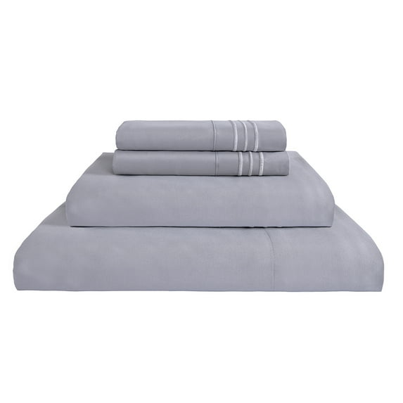 JML Grey Bed Sheet Set Queen Size, Soft Brushed Microfiber Bedding Sheet Set, 4 Piece