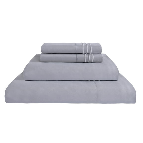 JML Grey Bed Sheet Set Twin Size, Soft Brushed Microfiber Bedding Sheet Set, 3 Piece