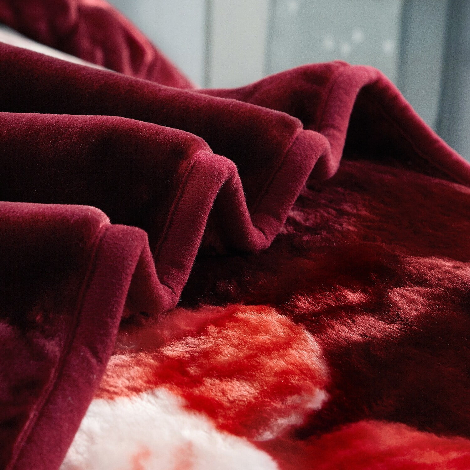 JML Heavy Korean Mink Fleece King Size Blanket Red