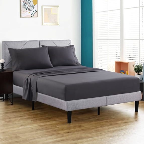 JML King Sheet Set - Soft Brushed Microfiber Wrinkle, Fade, Stain Resistant - 4 Piece,Dark Grey