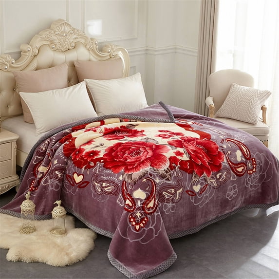 JML King SiZe Fleece Blanket 10 lb,2 Ply Soft Thick Winter Warm Plush Mink Blanket,85"x95"
