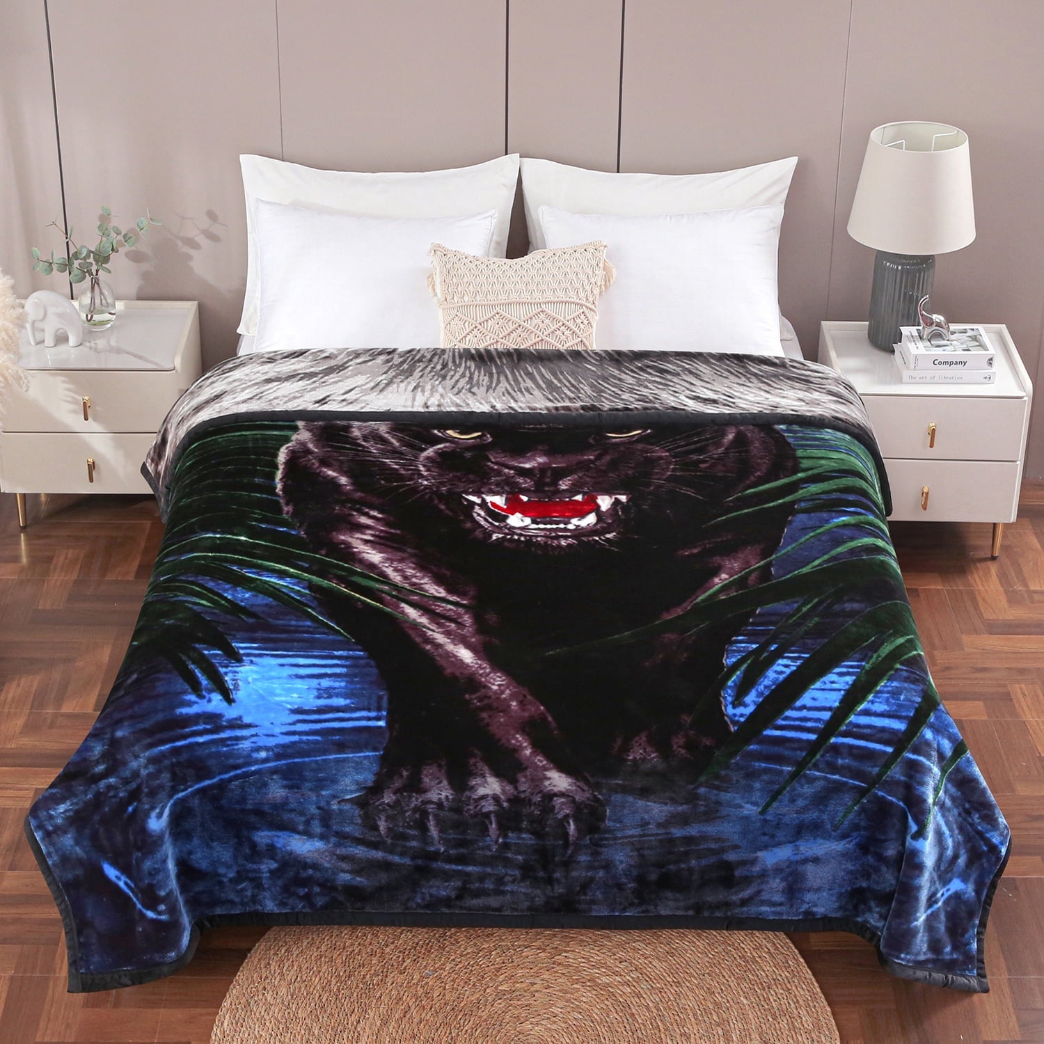 JML King Size Soft Warm Fleece Bed Blanket Reversible Thick Mink Blanket 83 x 91 inches,5.7lbs