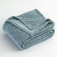 thumbnail image 1 of JML Knit Blanket Queen Size with 2 Shams Lightweight Fuzzy Jersey Blanket, 90"X90", Navy, 1 of 7