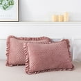 thumbnail image 1 of JML Lavish Plush Poly Velvet Quilt Set Pink Queen 3 Piece, 1 of 5