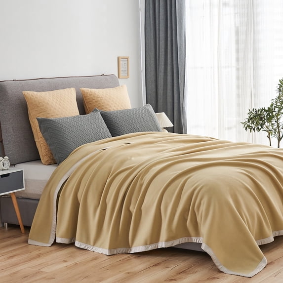 JML Lightweight & Cozy Soft Fleece Bed Blanket With Satin Binding Edges,King 90"x108"