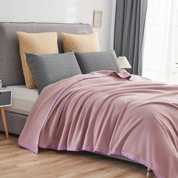 JML Lightweight & Cozy Soft Fleece Bed Blanket With Satin Binding Edges,Queen 90"x90"